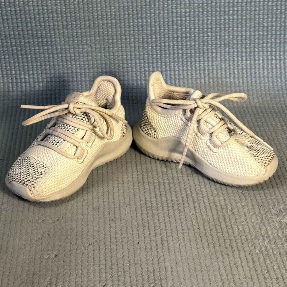 Adidas Tubular Shadow‎ Knit Sneakers Beige/Cream Toddler Size 4C